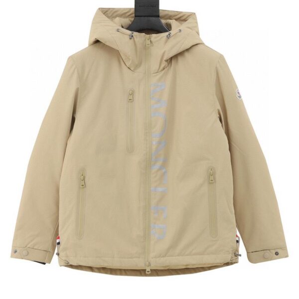 designer,replica,clothing,fake,1:1,lv,luxury,high quality Moncler reflective lettering placket down jacket (C4AA)