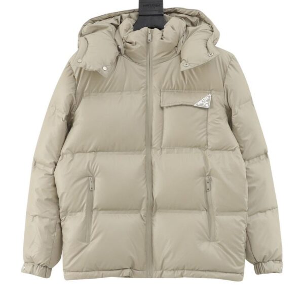 designer,replica,clothing,fake,1:1,lv,luxury,high quality Prada classic triangle logo detachable down jacket (C0A1)