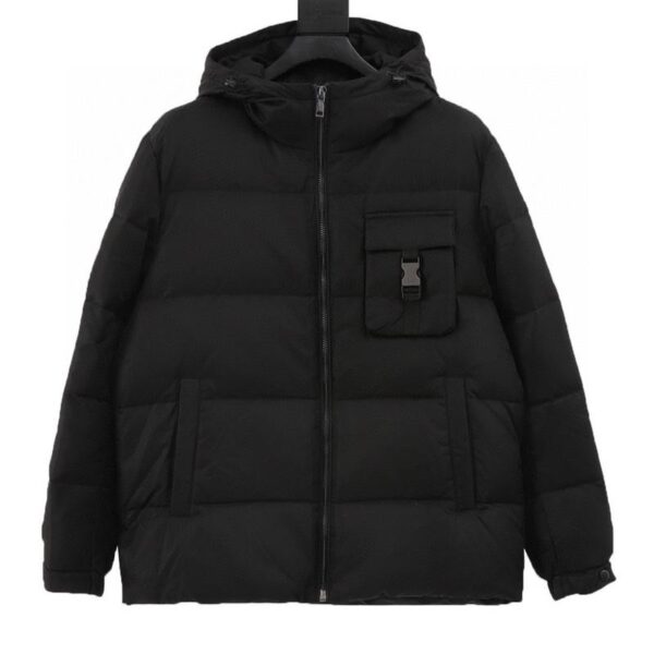 designer,replica,clothing,fake,1:1,lv,luxury,high quality Prada chest pocket lock hooded down jacket (87AC)