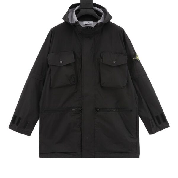 designer,replica,clothing,fake,1:1,lv,luxury,high quality Stone Island outdoor multi-pocket long zipper jacket (0B22)