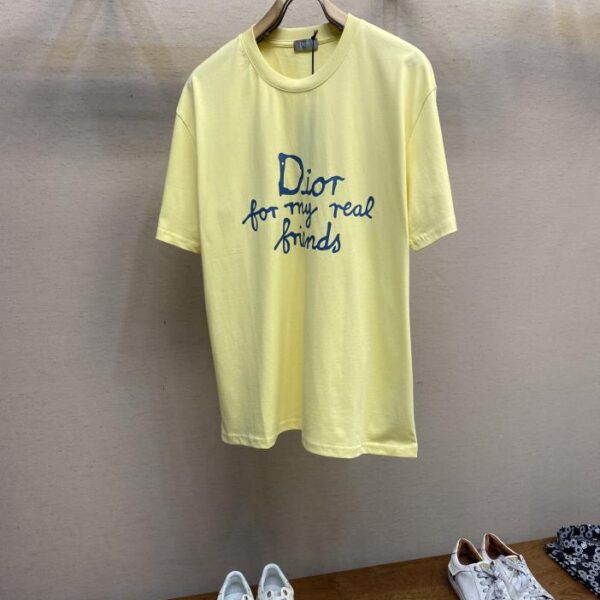 designer,replica,clothing,fake,1:1,lv,luxury,high quality Dior Men Summer 25ss letter printed short sleeves, same style for men and women (6EFB)