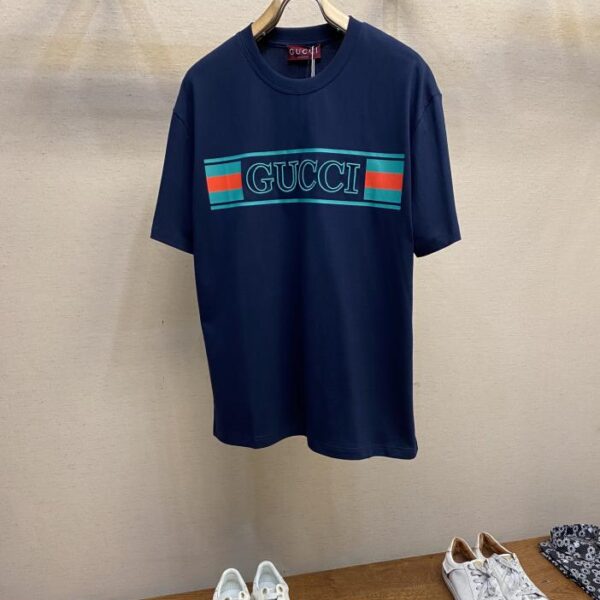 designer,replica,clothing,fake,1:1,lv,luxury,high quality Gucci GU flag printed round neck short sleeves (F4E2)