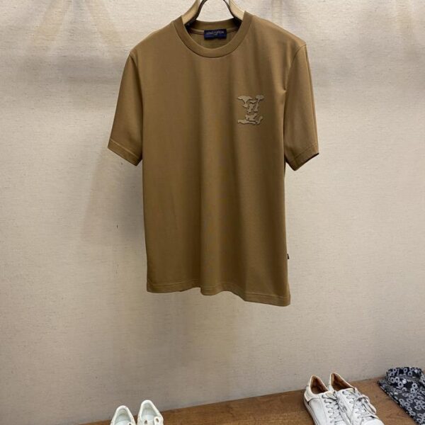 designer,replica,clothing,fake,1:1,lv,luxury,high quality LV pure cotton stretch cotton short-sleeved T-shirt (D40E)