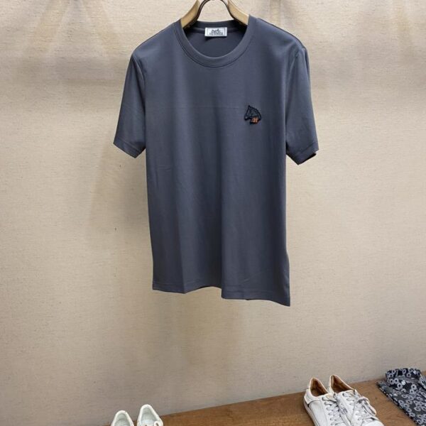 designer,replica,clothing,fake,1:1,lv,luxury,high quality Hernes pure cotton stretch cotton short-sleeved T-shirt (66CC)