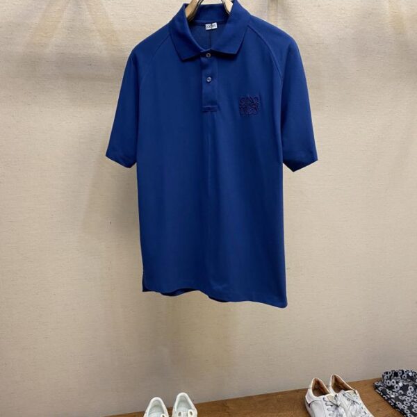 designer,replica,clothing,fake,1:1,lv,luxury,high quality Loewe POLO shirt lapel upper body versatile half-sleeved high version pure cotton classic short-sleeved (37C1)