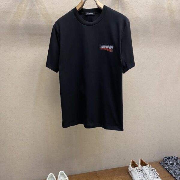 designer,replica,clothing,fake,1:1,lv,luxury,high quality Balenciaga pure cotton stretch cotton short-sleeved T-shirt (37A0)