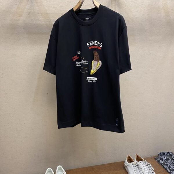 designer,replica,clothing,fake,1:1,lv,luxury,high quality Fendi short-sleeved T-shirt for men and women (23D7)