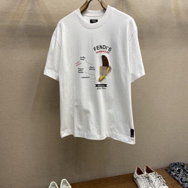 designer,replica,clothing,fake,1:1,lv,luxury,high quality Fendi short-sleeved T-shirt for men and women (E418)