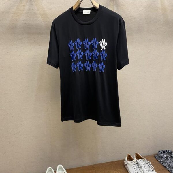 designer,replica,clothing,fake,1:1,lv,luxury,high quality Moncler 25ss new embroidered logo short sleeves (7C76)