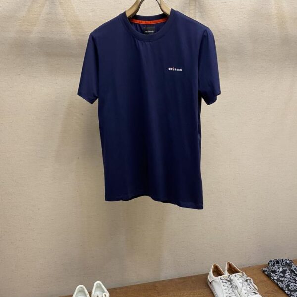 designer,replica,clothing,fake,1:1,lv,luxury,high quality Kiton embroidered men’s round neck mercerized cotton short-sleeved T-shirt (4D06)