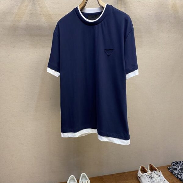 designer,replica,clothing,fake,1:1,lv,luxury,high quality Prada Prada triangle fake two-piece short-sleeved T-shirt (24CF)