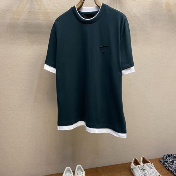 designer,replica,clothing,fake,1:1,lv,luxury,high quality Prada Prada triangle fake two-piece short-sleeved T-shirt (4DED)