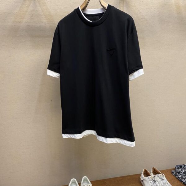designer,replica,clothing,fake,1:1,lv,luxury,high quality Prada Prada triangle fake two-piece short-sleeved T-shirt (705C)