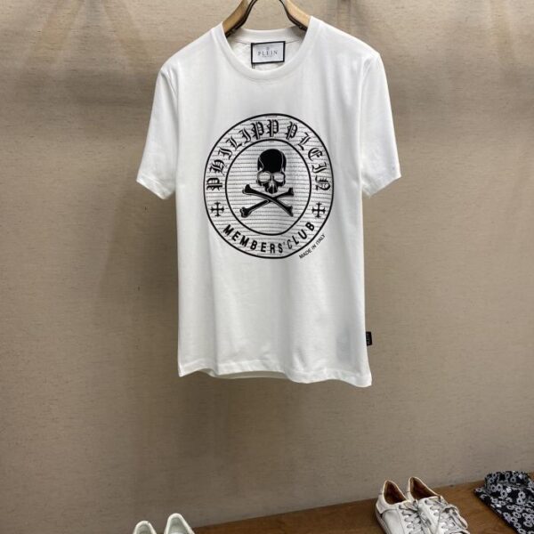 designer,replica,clothing,fake,1:1,lv,luxury,high quality PLEIN pure cotton stretch cotton short-sleeved T-shirt (8C15)