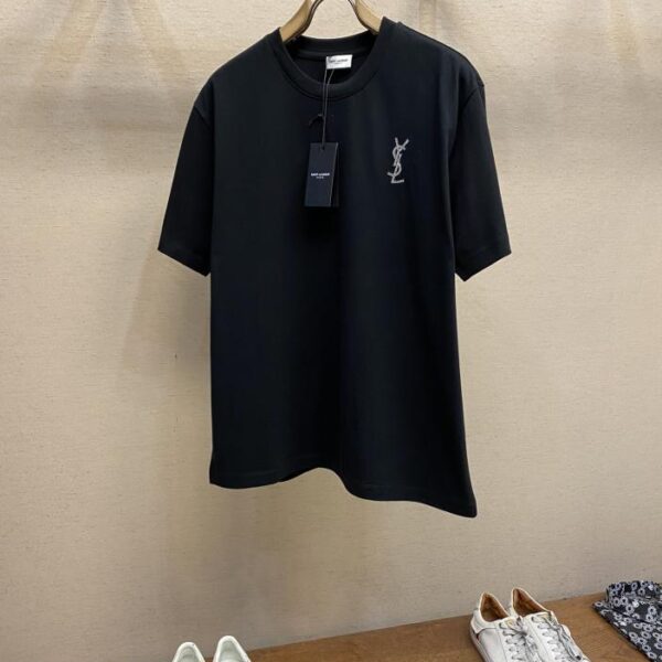 designer,replica,clothing,fake,1:1,lv,luxury,high quality Saint Laurent YSL diamond lettering cotton half-sleeved T-shirt (EEA5)