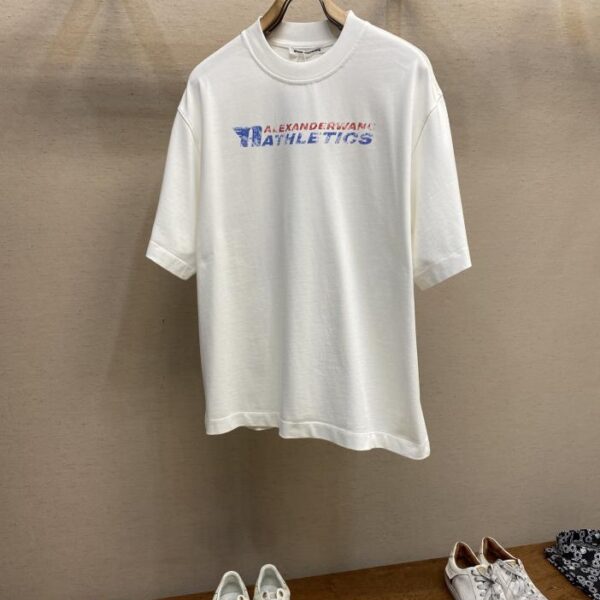 designer,replica,clothing,fake,1:1,lv,luxury,high quality Alexander Wang 2025FW Early Spring Incomplete Direct Print Printed Half-Sleeve T-Shirt (0F2E)