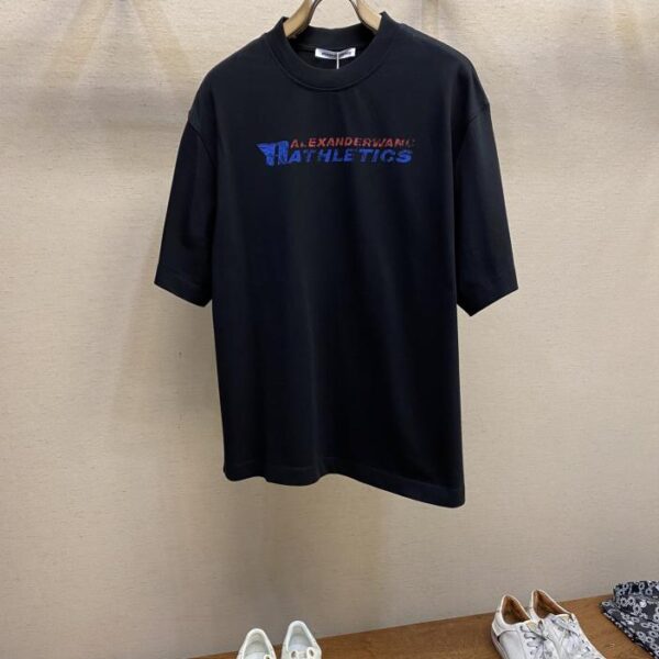 designer,replica,clothing,fake,1:1,lv,luxury,high quality Alexander Wang 2025FW Early Spring Incomplete Direct Print Printed Half-Sleeve T-Shirt (C3E0)