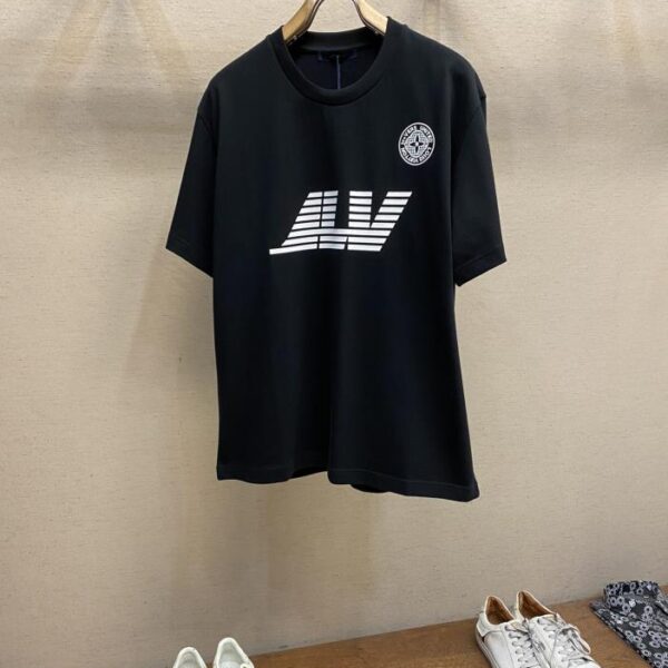 designer,replica,clothing,fake,1:1,lv,luxury,high quality LV 2025FW printed embroidered cotton half-sleeved T-shirt (CEAC)