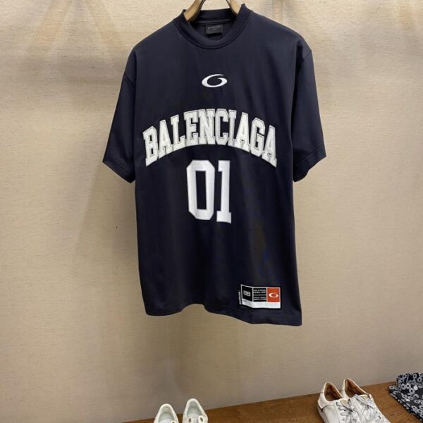 designer,replica,clothing,fake,1:1,lv,luxury,high quality Balenciaga basketball series embroidered printed jersey No. 01 short-sleeved T-shirt (10B6)