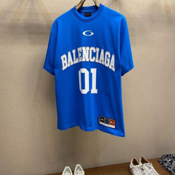 designer,replica,clothing,fake,1:1,lv,luxury,high quality Balenciaga basketball series embroidered printed jersey No. 01 short-sleeved T-shirt (2A46)