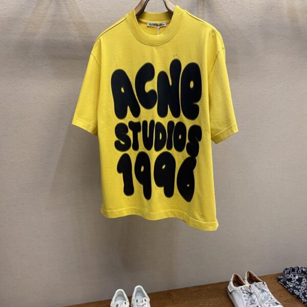 designer,replica,clothing,fake,1:1,lv,luxury,high quality Acne Studios 2025FW early spring new pure cotton splash-ink printed half-sleeved T-shirt (8709)