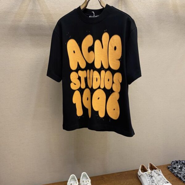 designer,replica,clothing,fake,1:1,lv,luxury,high quality Acne Studios 2025FW early spring new pure cotton splash-ink printed half-sleeved T-shirt (A9B8)