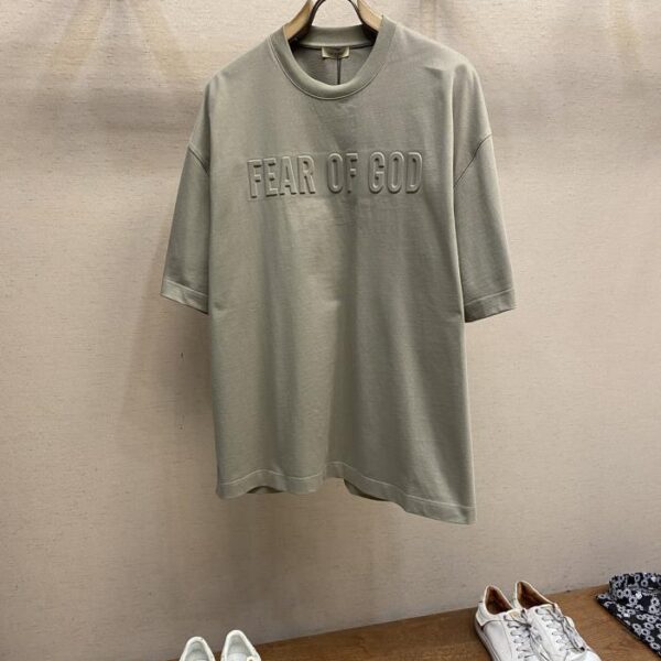 designer,replica,clothing,fake,1:1,lv,luxury,high quality FOG new spring and summer style FEAR OF GOD new embossed series short-sleeved T-shirt (6469)