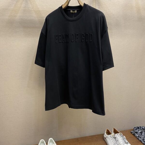 designer,replica,clothing,fake,1:1,lv,luxury,high quality FOG new spring and summer FEAR OF GOD new embossed series short-sleeved T-shirt (6EE1)