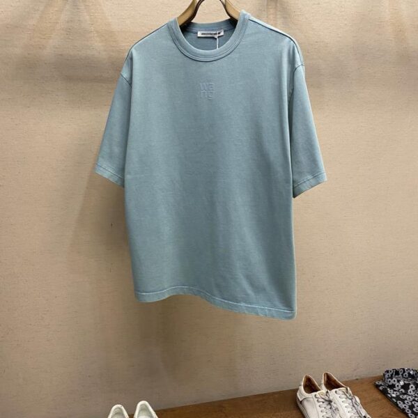 designer,replica,clothing,fake,1:1,lv,luxury,high quality Alexander Wang 2025FW early spring logo letters frosted three-dimensional printed half-sleeved T-shirt (53DF)