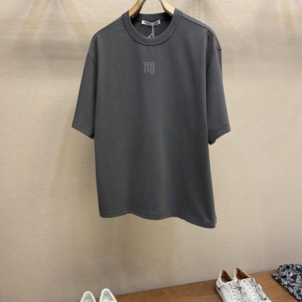 designer,replica,clothing,fake,1:1,lv,luxury,high quality Alexander Wang 2025FW early spring logo letters frosted three-dimensional printed half-sleeved T-shirt (F09A)