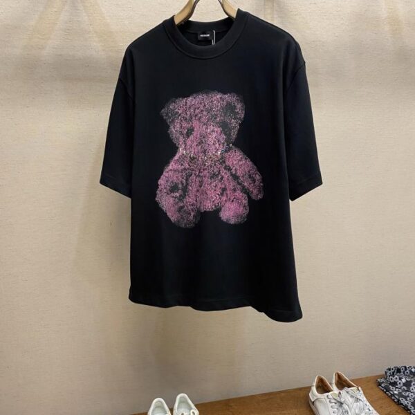 designer,replica,clothing,fake,1:1,lv,luxury,high quality Welldone 2025 Spring and Summer Series 3D Necklace Cartoon Bear Logo Letters Cotton Half-Sleeve T-Shirt OS Loose Version (2CFF)