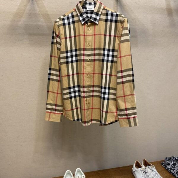designer,replica,clothing,fake,1:1,lv,luxury,high quality Burberry Vintage classic plaid casual shirt (B4A8)