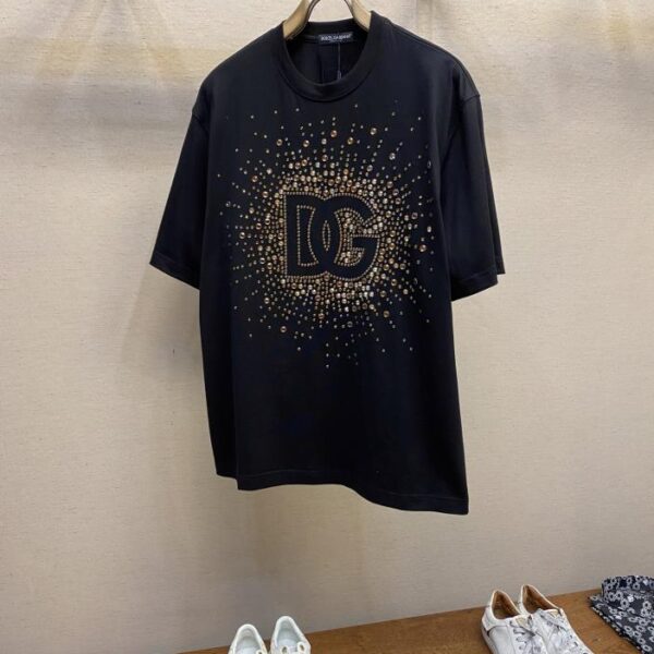 designer,replica,clothing,fake,1:1,lv,luxury,high quality DG 25 spring and summer new style pure cotton short-sleeved T-shirt with large logo on the chest (4AD7)