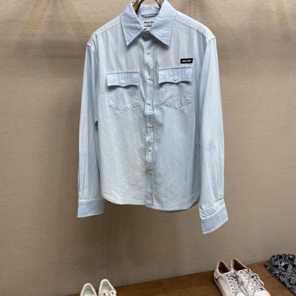 designer,replica,clothing,fake,1:1,lv,luxury,high quality Miu Miu latest thin denim shirt jacket (5D53)