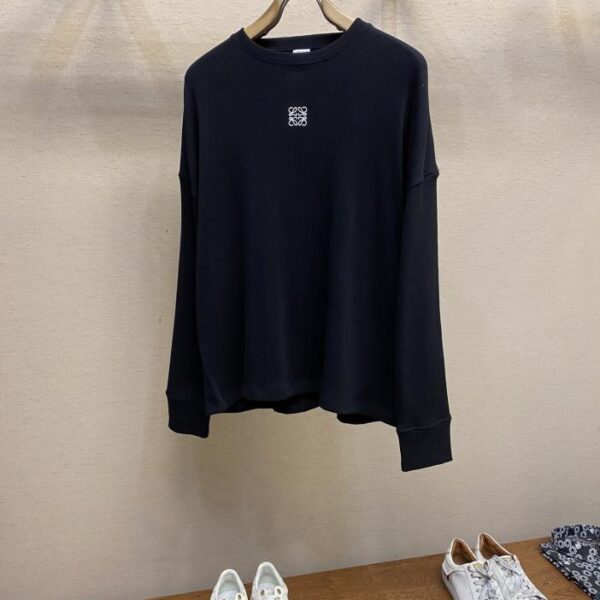 designer,replica,clothing,fake,1:1,lv,luxury,high quality Loewe new round neck embroidered bottoming long sleeves (E594)