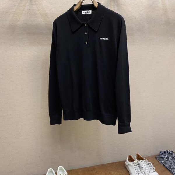 designer,replica,clothing,fake,1:1,lv,luxury,high quality Miu Miu light wool knitted polo (A116)