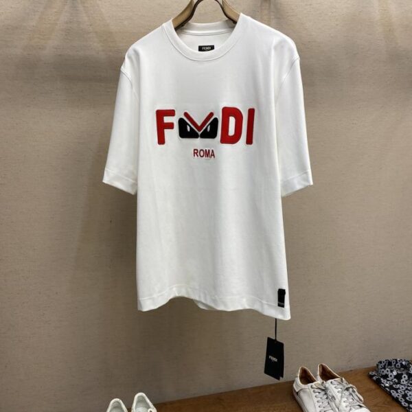 designer,replica,clothing,fake,1:1,lv,luxury,high quality Fendi FD new pure cotton loose round neck short sleeves (2067)