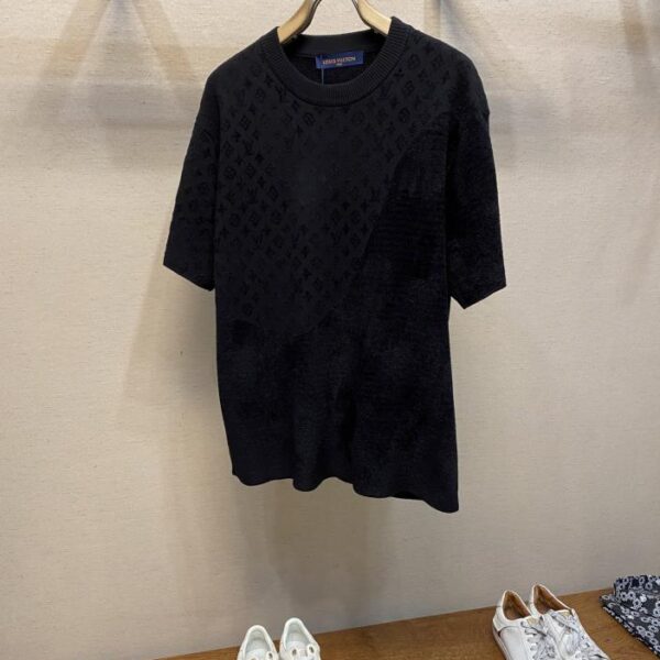 designer,replica,clothing,fake,1:1,lv,luxury,high quality LV Louis new jacquard short-sleeved round neck short-sleeved T-shirt (5436)