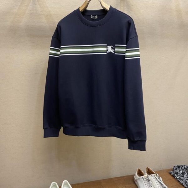 designer,replica,clothing,fake,1:1,lv,luxury,high quality Burberry war horse logo embroidery couple style horizontal stripe sweatshirt (DD48)