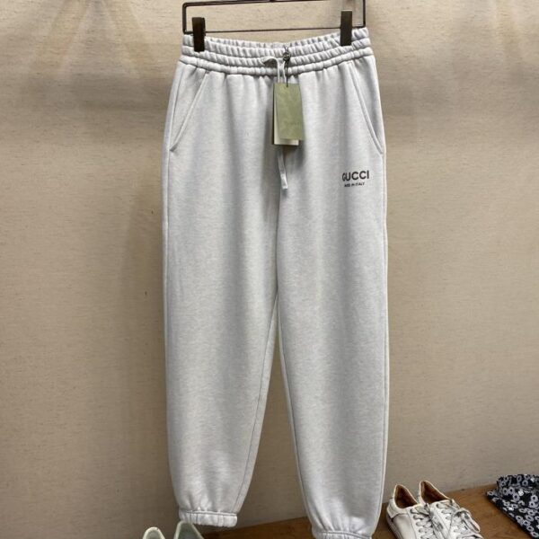 designer,replica,clothing,fake,1:1,lv,luxury,high quality Gucci 25 early spring GG sweatpants gray terry cotton sweatpants (B94E)