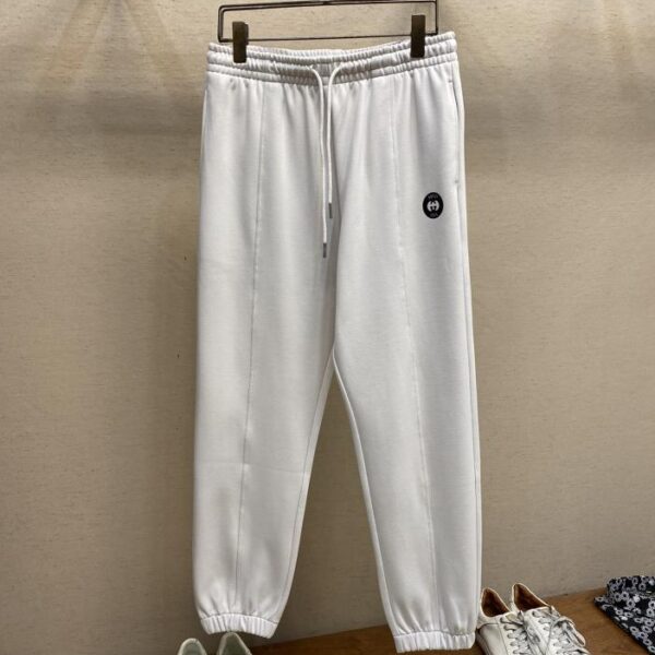 designer,replica,clothing,fake,1:1,lv,luxury,high quality Gucci GG rice pressed thin velvet sports casual sweatpants for men and women (7887)