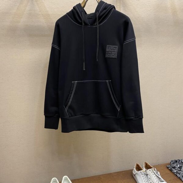 designer,replica,clothing,fake,1:1,lv,luxury,high quality Givenchy 24FW11 Men’s 4G Logo Long Sleeve Hooded Sweatshirt (494C)