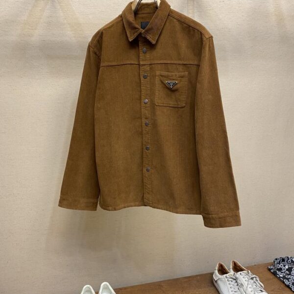 designer,replica,clothing,fake,1:1,lv,luxury,high quality Prada corduroy casual shirt (5254)