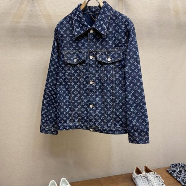 designer,replica,clothing,fake,1:1,lv,luxury,high quality LV 24FW all-over printed jacquard denim jacket (8237)
