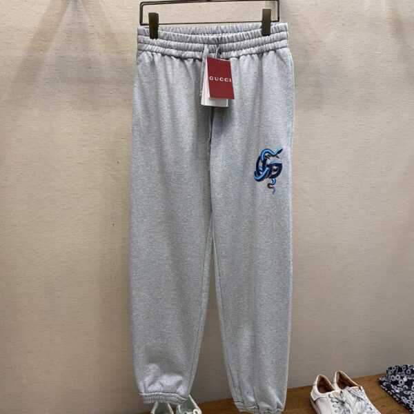 designer,replica,clothing,fake,1:1,lv,luxury,high quality Gucci gray blue snake suit · trousers (D4BA)
