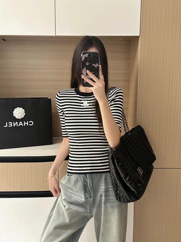designer,replica,clothing,fake,1:1,lv,luxury,high quality Celine simple black and white striped round neck short sleeves (75FC) designer,replica,clothing,fake,1:1,lv,luxury,high quality Celine simple black and white striped round neck short sleeves (75FC)