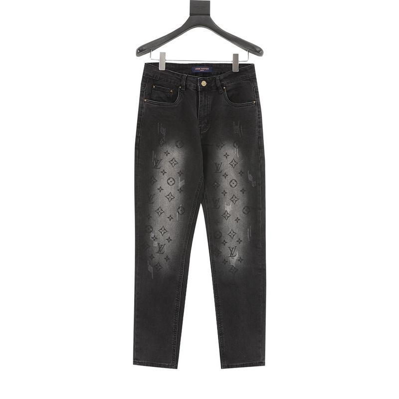 designer,replica,clothing,fake,1:1,lv,luxury,high quality LV  washed presbyopic logo jeans (C3DD)