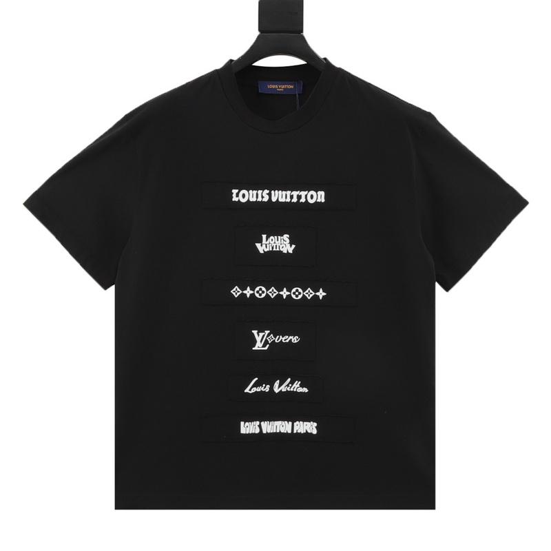 designer,replica,clothing,fake,1:1,lv,luxury,high quality LV  patch printed short sleeves (49D0)