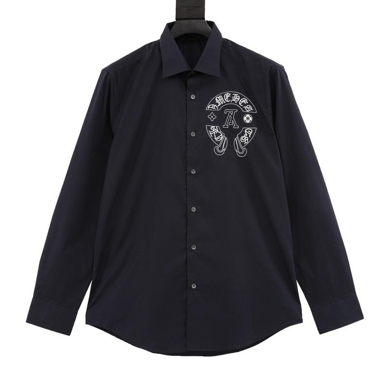 designer,replica,clothing,fake,1:1,lv,luxury,high quality LV  x Chrome Hearts joint patch shirt long sleeves (33E4)