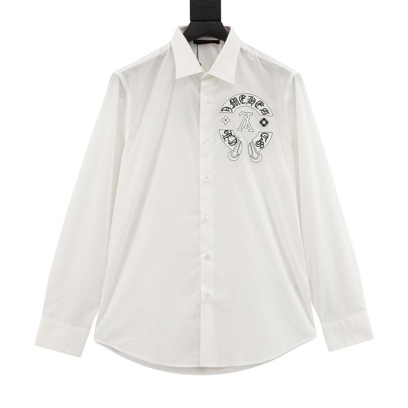 designer,replica,clothing,fake,1:1,lv,luxury,high quality LV  x Chrome Hearts Collaboration Patch Shirt Long Sleeve (3F27)